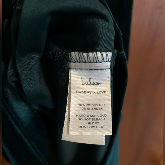 Lulu’s Velvet Midi Dress in Dark Green - Picture 6 of 10